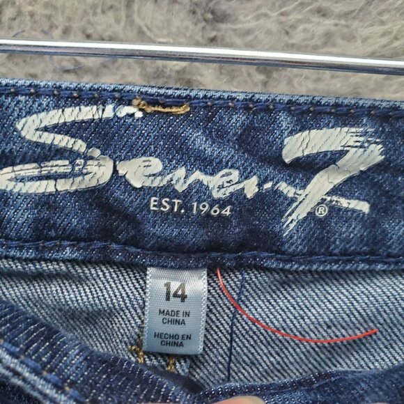 Seven7 Jeans Womens Size 14 Blue Slim Straight Stretch Denim Classic - Picture 2 of 11